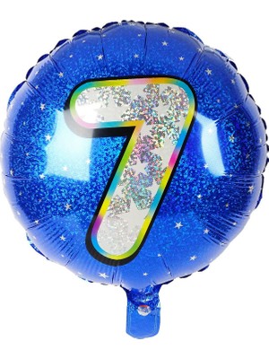 İKM Folyo Yuvarlak Rakam Balon Mavi 7