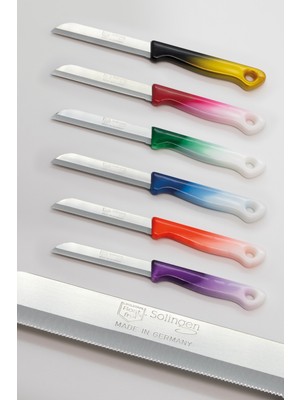 Solingen Tırtıklı Ağız Renkli Meyve Sebze Bıçağı 6 Lı Set