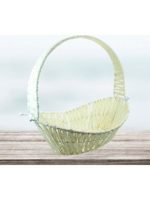 Süsle Bebek ve Parti Saplı Oval Sepet 31 cm Küçük Boy
