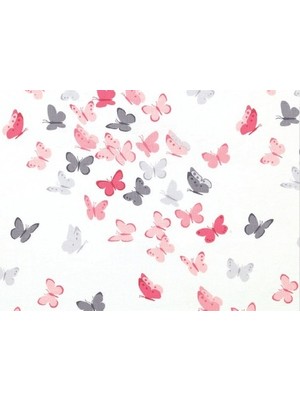 Bebek Özel Bebek ve Çocuk Lastikli Çarşaf Pembe Kelebekli Desenli 60X120