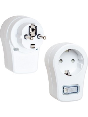 Powermaster 16816 Akım Korumalı Anahtarlı Tekli Priz Beyaz