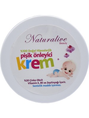 Naturalive Pişik Kremi %100 Doğal İçeriklerle 50 Gr Hipoalerjik ve Etkili Koruma