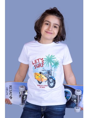 Toontoy Kids Erkek Çocuk Motorsiklet Baskılı T-Shirt
