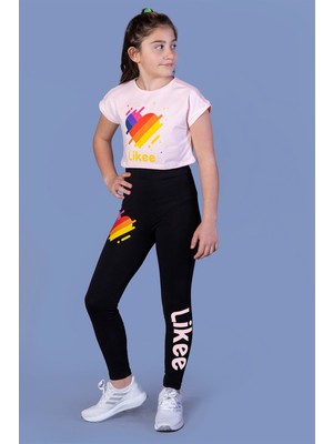 Toontoy Kids Kız Çocuk Omuzu Tül Detaylı Crop Takım