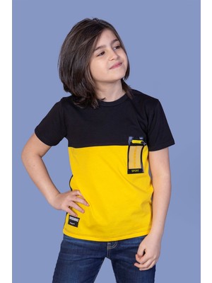Toontoy Kids Erkek Çocuk Garnili Cep Aksesuarlı T-Shirt