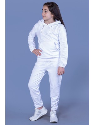 Toontoy Kids Kız Çocuk Kapüşonlu Kanguru Cepli Eşofman Takımı