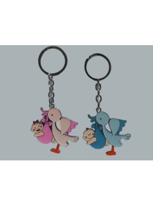 Hayaller Dükkanı 20 Adet Anahtarlık Bebek Leylekli Mavi Pk1