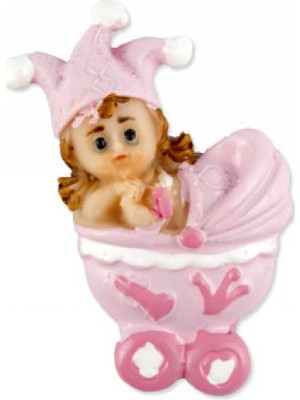 Hayaller Dükkanı 20 Adet Bebek Pusetli ve Şapkalı Magnet Pembe Pk1