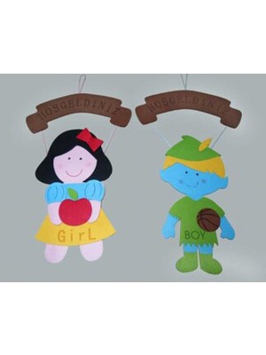 Hayaller Dükkanı Kapı Süsü Büyük Bebekli Pembe P1