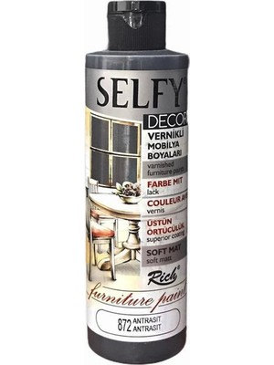 Rich Selfy Decor Vernikli Boya 240 cc - Antrasit 872