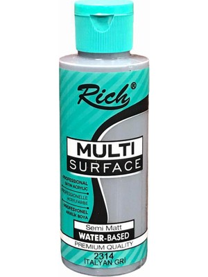 Rich Multi Surface Her Yüzey Için Akrilik Boya 120 cc - Italyan Gri 2314