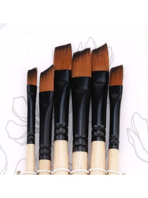 Rich Yan Kesik Fırça Seti 6'lı 00 Renk Profesyonel Sanatsal Boyama İçin