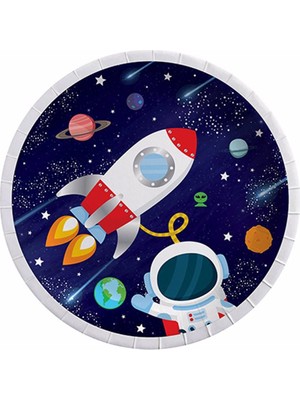 Balonevi Kozmik Galaksi Uzay Temalı Karton Tabak 8 Adet