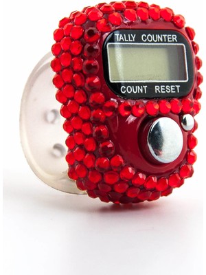 İhvan Taşlı Zikirmatik - Dijital Yüzük - Bordo Renk