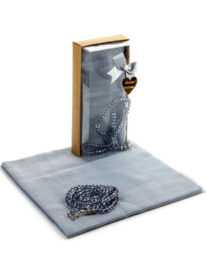 İhvan Mevlid Armağan Seti - Tesbihli - Örtülü - Açık Mavi Renk