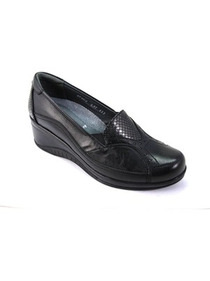 Forelli 57603 Kadın Siyah Deri Ayakkabı