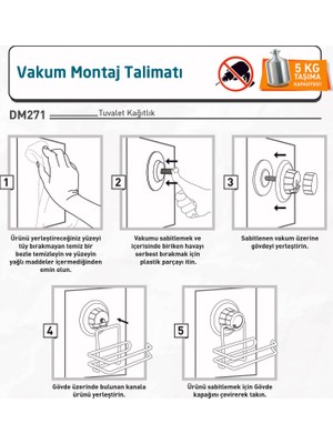 Tekno-tel Vakumlu Tuvalet Kağıtlık Krom DM271