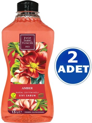 Eyüp Sabri Tuncer Amber Doğal Zeytinyağlı Sıvı Sabun 1.5 Lt 2 Adet