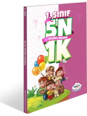 Öğretmen Evde Yayınları 1. Sınıf 5N1K Okuma Anlama Kitabı Aktivite Kitapları 80 Sayfa