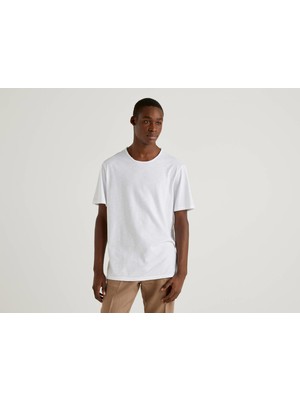 United Colors Of Benetton Bisiklet Yaka Slub T-Shirt