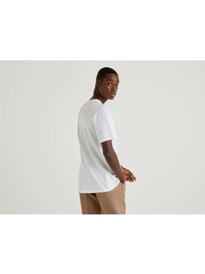 United Colors Of Benetton Bisiklet Yaka Slub T-Shirt