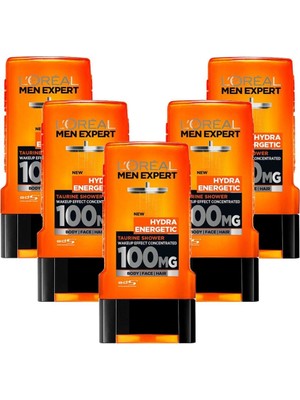 L'Oréal Paris Men Expert Hydra Energetic Taurin Içeren Duş Jeli 300 Ml 5'Li Set
