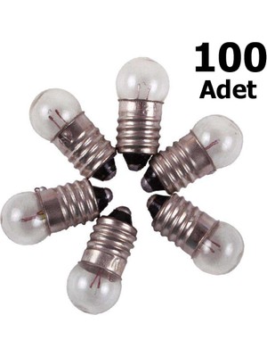 Hobialem 100 Adet, Mini Ampül, Deney Setleri Için, 2,5 Volt, Sarı Ampul