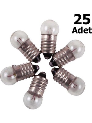 Hobialem 25 Adet, Mini Ampül, Deney Setleri Için, 2,5 Volt, Sarı Ampul