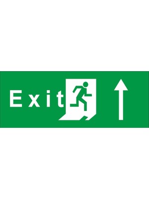 Okularenkkat Exit Yukarı Ok Uyarı Levhası 18 cm x 25 cm