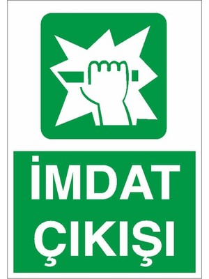 Okularenkkat Imdat Çıkışı Ikaz Levhası 18 cm x 25 cm