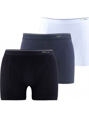 Erkek Siyah Beyaz Antrasit 3'lü Boxer - BLK9673