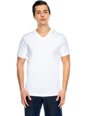 Basic V Yaka Koton Tshirt