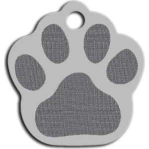 Pet Tag Art Büyük Pati Köpek Künyesi Gri