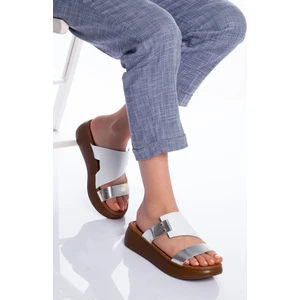 Ayakkabı Frekansı Lori Deri Sandalet Beyaz