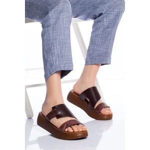 Ayakkabı Frekansı Lori Deri Sandalet Kahve