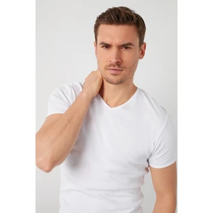 % 100 Pamuklu V Yaka Basic T Shirt Erkek T SHİRT 5902144