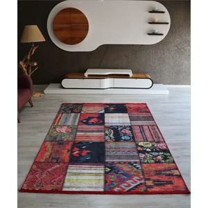 Patchwork Dijital Baskı Dekoratif Salon Halısı Makinede Yıkanabilir Kırkyama Kilim Kaymaz Taban Kırmızı Yolluk Modern Mutfak Halı Modelleri