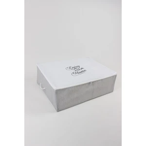 Gri Çizgili Büyük Boy Baza Altı Hurç 62x46x22 cm Dayanıklı Kumaş Saklama Çantası