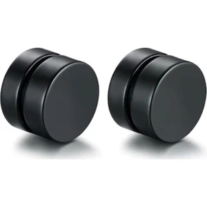 Yeşim Aksesuar Mıknatıslı Çelik Küpe, Siyah Erkek Çelik Küpe, Mıknatıslı Unisex Yuvarlak Küpe(6 Mm) 1 Çift