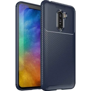Xiaomi Pocophone F1 Karbon Tasarımlı Kapak - Lacivert
