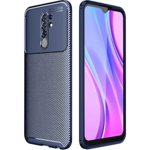 Xiaomi Redmi 9 Karbon Tasarımlı Kapak - Lacivert