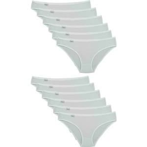 Kadın Beyaz  12'li  Paket Likralı Slip Külot