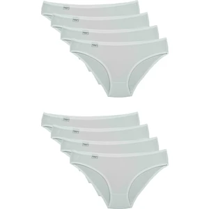 Kadın Beyaz  8'li  Paket Likralı Slip Külot