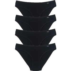 Kadın Siyah  4'lü Paket Likralı Slip Külot