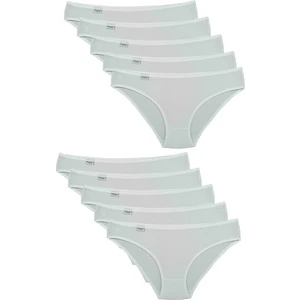 Kadın Beyaz  10'lu Paket Likralı Slip Külot