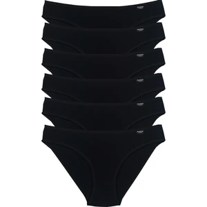 Kadın Siyah  6'lı Paket Likralı Slip Külot