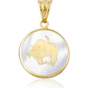 BigGold Altın Sedef Boğa Burcu Kolye Ucu