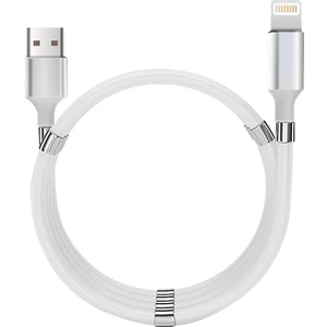 MF Product Jettpower 0597 Mıknatıslı Sarma Lightning Şarj Kablosu 1 m Beyaz