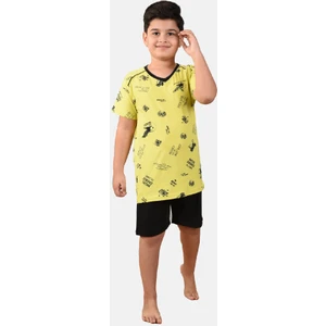 Erkek Çocuk 3 Lü Set Desenli Yazlık Pijama Takımı M3001