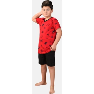 Erkek Çocuk 3 Lü Set Desenli Yazlık Pijama Takımı M3001